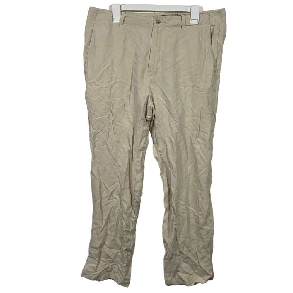 Tommy Bahama Silk Linen Blend Cream Colored Pants